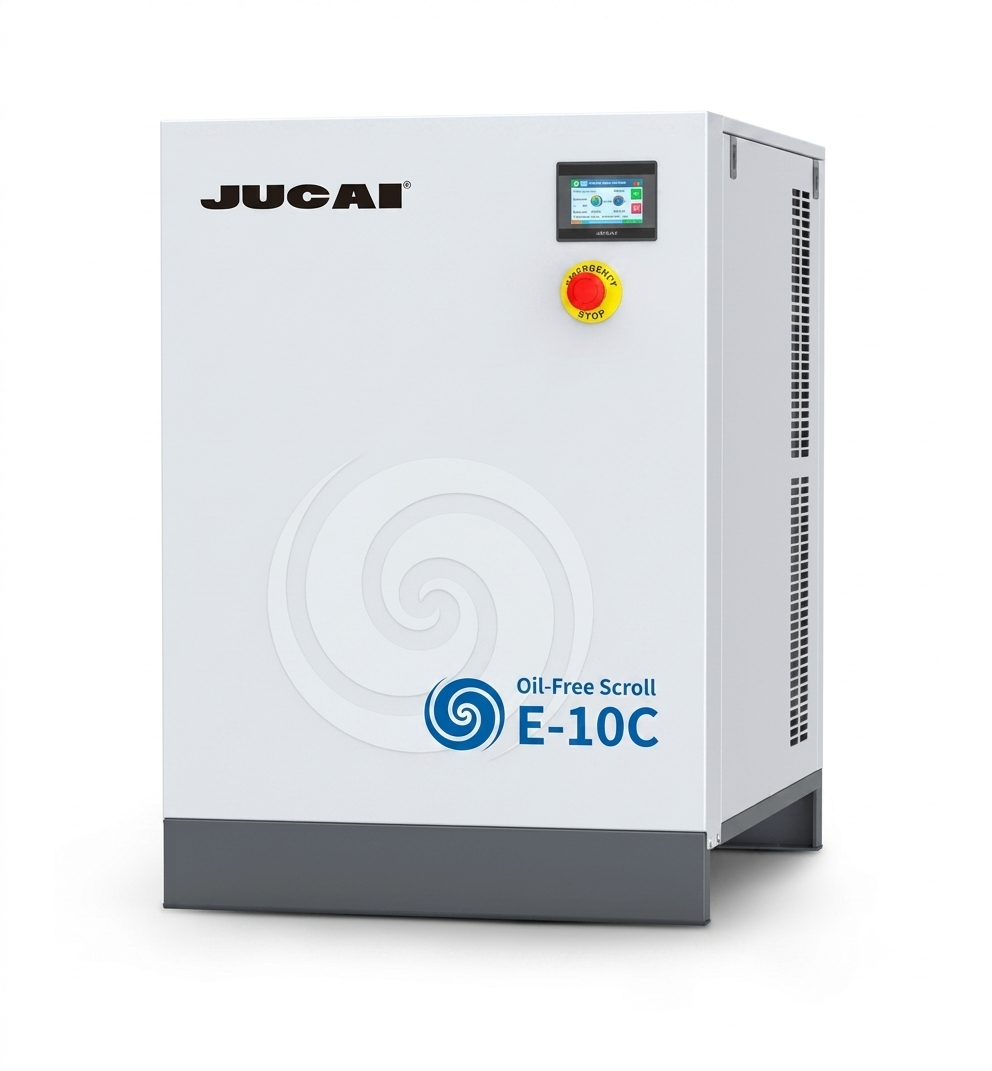 8kW 0.8m³/min Oil-free scroll air compressor E-10C Silent food and beverage medical laboratory air compressor